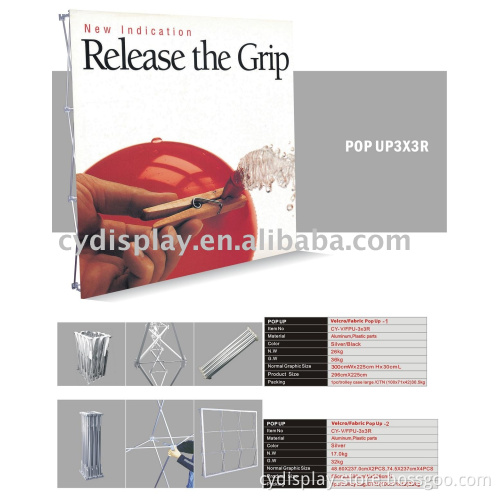 Fabric pop up display